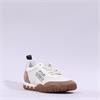 Mjus Nylon Retro Laced Print Trainer - Cream Taupe